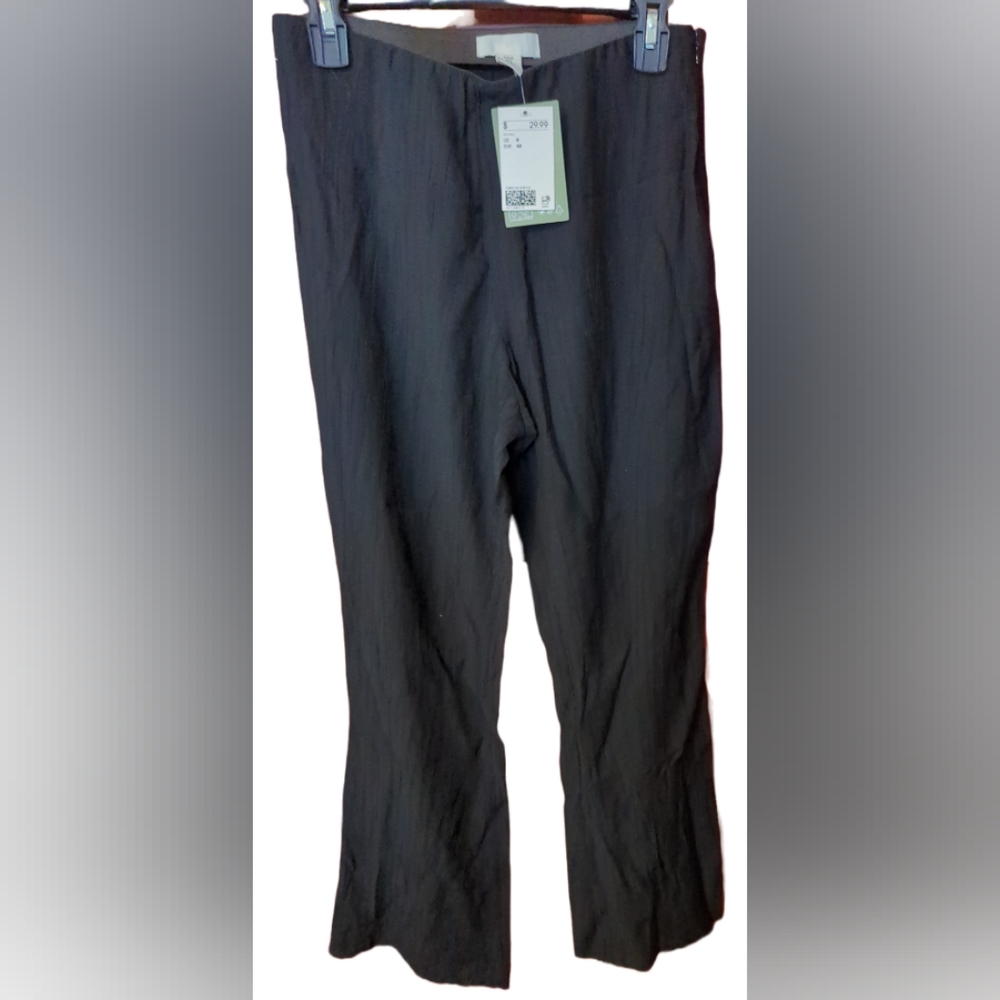 NWT HM BLACK VISCOSE PANTS SZ 8